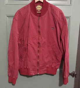 TH Hugo Boss Red Bomber Jacket 90s Size 44 Original Piece - Picture 1 of 10