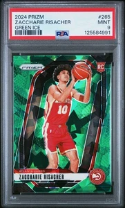Baloncesto Zaccharie Risacher 2024 Panini Green Ice Prizm #265 Hawks ¡PSA 9! - Imagen 1 de 2