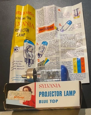 SYLVANIA DFW 500W 120V Projector Lamp Bulb Blue Top - NEW OLD STOCK - Image 1 of 3