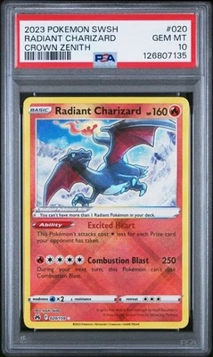 Radiant Charizard 020/159 Crown Zenith Holo PSA 10 Gem Mint - Image 1 of 2