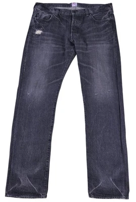 PRPS P55 P77X Японии черный искусственно состаренный джинсовой ткани кнопка мухи джинсы 36 x 34 - Изображение 1 из 4