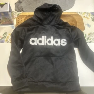 Adidas Boys Adidas Pullover Hoodie Camo Medium 10/12 Youth  Black 100% Polyester - Picture 1 of 2