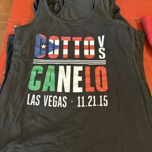 NUEVO Camiseta sin mangas Cotto Vs Canelo Boxeo para mujer negra gráfica talla X-grande - Imagen 1 de 2