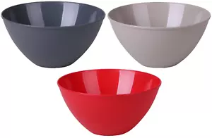 Grande 4.5 Litro Plástico Mezcla Cuencos en Rojo Color Topo O Gris Bols - Imagen 1 de 4