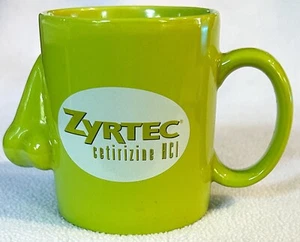 Taza de café Zyrtec-D NARIZ 12 horas Pharma Drug Rep verde Zyrtec antihistamínico - Imagen 1 de 8