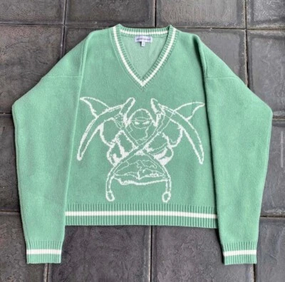 Heaven Can Wait Pullover Grün Sensenstrick M Nagelneu RAR - Bild 1 von 4