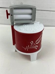 VTG PLASTIC WASHING MACHINE SUGAR BOWL/SALT & PEPPER SHAKER Red White Vintage  - Picture 1 of 7