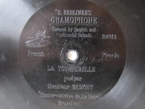78rpm E. BERLINER GRAMOPHONE 7" - DEMONT (Piccolo) plays LA TOURTERELLE POLKA - Imagen 1 de 3