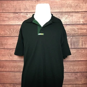 Authentic Subway Mens Short Sleeve Polo Shirt Black Green Size Large - Picture 1 of 6
