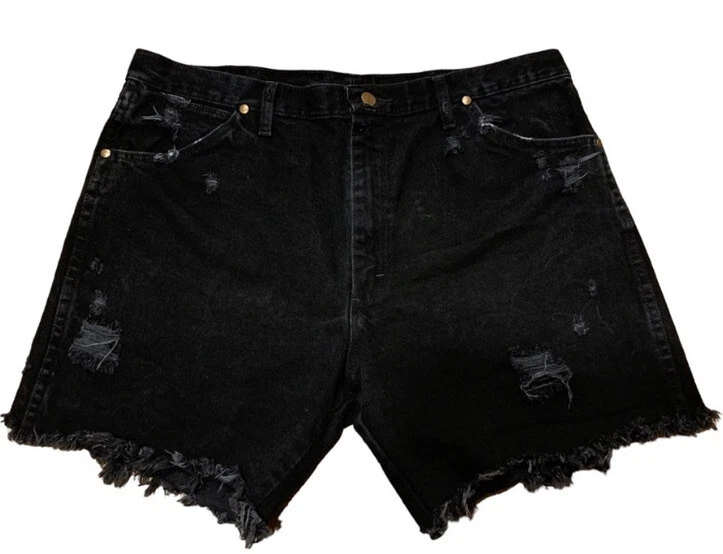 Pantalones Cortos Unisex Vintage Wrangler High Rise Reelaborados Corte, Talla 38 Foto 1 de 4