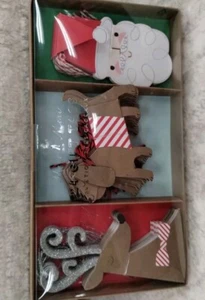 Meri Meri HOLIDAY GIFT TAGS EMBELLISHED Christmas SANTA DOG REINDEER set 24 NEW - Picture 1 of 4