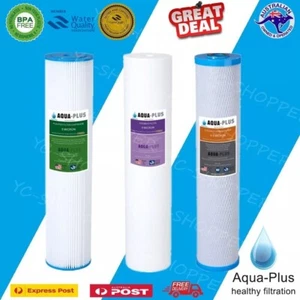 3 Stages 20" x 4.5" Big Blue Whole House Water Filter Replacement Pack - Picture 1 of 6