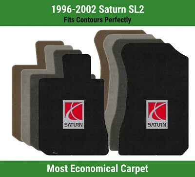 Lloyd Velourtex Front Row Carpet Mats for 1996-2002 Saturn SL2 w/Saturn Logo - Image 1 of 4