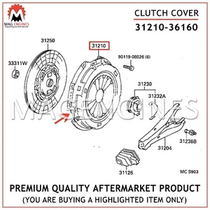 31210-36160 / 36330 COPRI FRIZIONE TOYOTA 1HZ PER LAND CRUISER 4.2 LTR - Foto 1 di 1