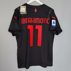 BNWT AC MILAN ITALY 2022 2023 THIRD BLACK FOOTBALL JERSEY SHIRT #11 IBRAHIMOVIC - Picture 1 of 7