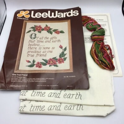 LeeWards - One True Friend - Kit de punto de cruz estampado #14-63470 - 2 lienzos Foto 1 de 4