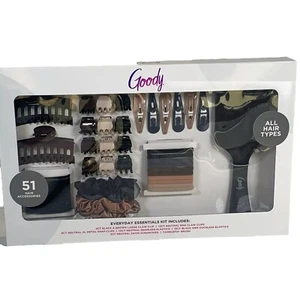 New Goody Hair Accessories Kit Everyday Essentials All Hair Types 51 PCs - Picture 1 of 12