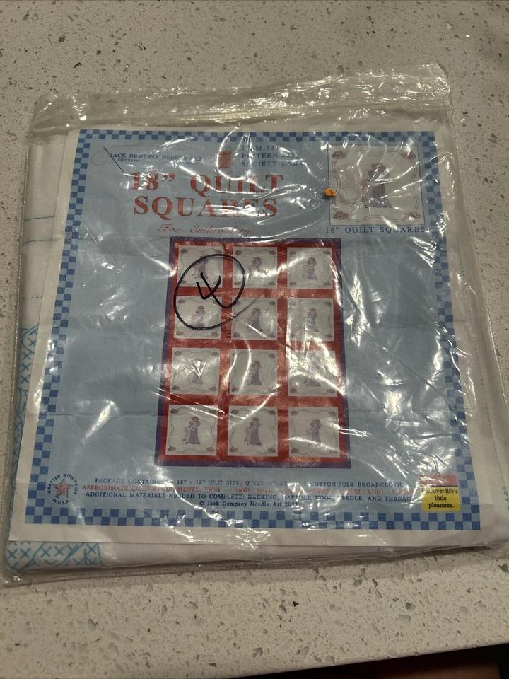 Jack Dempsey Aguja Arte Blanco Edredón Cuadrados Patrón Sociedad Dama 334 Foto 1 de 1