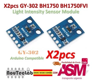 2pcs GY-302 BH1750 BH1750FVI Light Intensity Illumination Module - Imagen 1 de 6