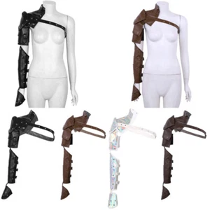 _Gothic Steampunk PU Adjustable Rivets Shoulder Armors with Arm Strap Sets HQ - Picture 1 of 46