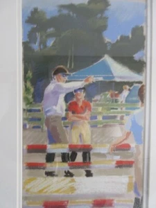 California Artist Jane Cozart Horse Jumping Pastel on Paper, Pastel Society - Bild 1 von 10