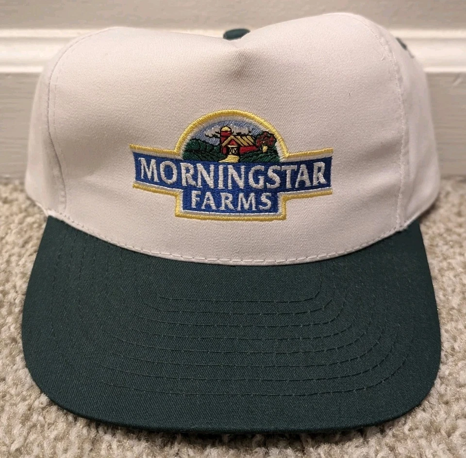 Vintage 80s 90s Morningstar Farms Snapback Hat Cap RARE vegan vegetarian punk - Image 1 of 4