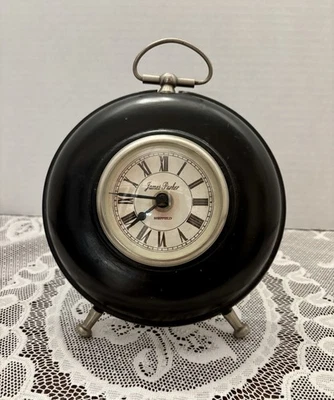 Vintage James Parker Sheffield Black Wood Clock 8.5” Domed Glass Desk Victorian - Image 1 of 4