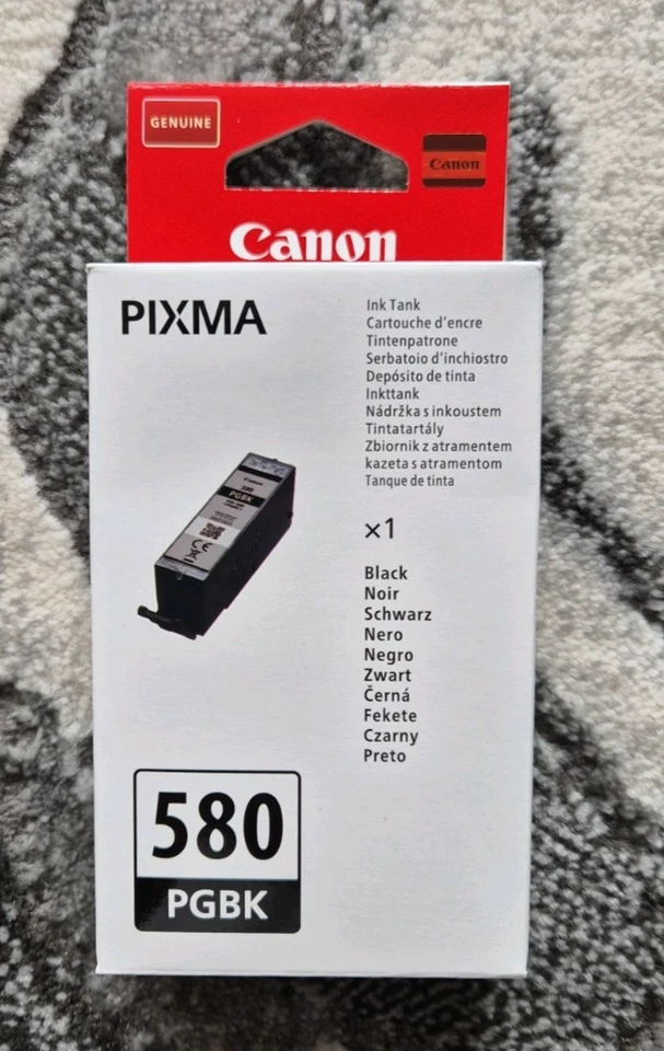 x2 New/Sealed Canon PGI-580 Black Printer Ink Cartridges - 2078C001 - Image 1 of 4