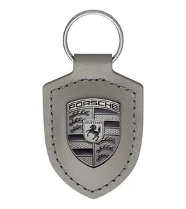 Leather Turbonite Gunmetal Key Ring, Grey - Picture 1 of 1