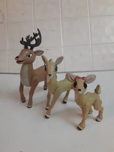 3 Deer Rudolph's Island Misfits Toys Reindeer Deer Clarice Christmas Toy Decor - Picture 1 of 7