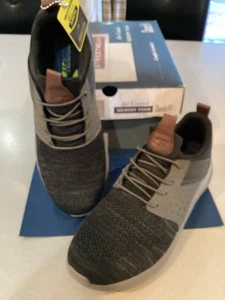 Men's VGC Skechers Knit Bungee Lace Athletic Shoes Grey Size 8.5 - Picture 1 of 8