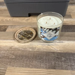 BATH & BODY WORKS PARIS CAFE SCENTED 3 WICK CANDLE 14.5 OZ 2017 EDT New - Picture 1 of 3