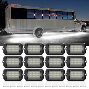 12 Pods Q1 MAX Pure White LED Rock Lights Offroad Underglow Lights for Car Truck - Foto 1 di 8