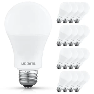 Luxrite A19 LED Light Bulb 12.5W=100W 5000K 1500LM Non-Dimmable E26 ETL 16 Pack - Picture 1 of 7