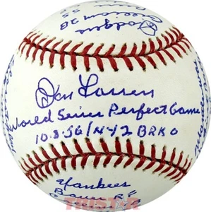 Don Larsen Autographed AL Baseball World Series PG Stats Story Inscriptions PSA - Picture 1 of 6