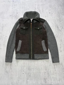 DIESEL TRICOT & CO LONG NECK WOOL MILITARY ZIP SWEATER SIZE S - Picture 1 of 12