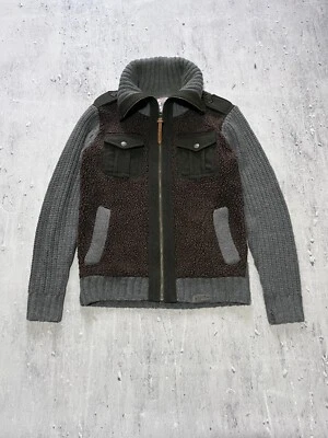 DIESEL TRICOT & CO LONG NECK WOOL MILITARY ZIP SWEATER SIZE S - Image 1 of 4
