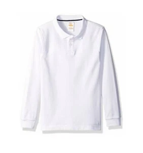 NWT GYMBOREE Boys Uniform Long Sleeve White Polo Shirt Size 10 Cotton - Picture 1 of 3