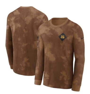 Cincinnati Bengals Nike Salute to Service Camisa Lateral Manga Larga Para Hombre Grande Foto 1 de 4