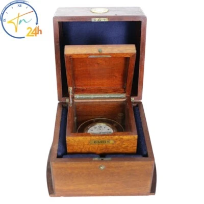 Stunning 1919 Elgin 21J Father Time Chronometer Ship Clock With Original Boxes - Image 1 of 4