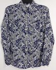 Old Navy Blue Yellow Floral  Button Front Shirt Blouse Size XS  PR439