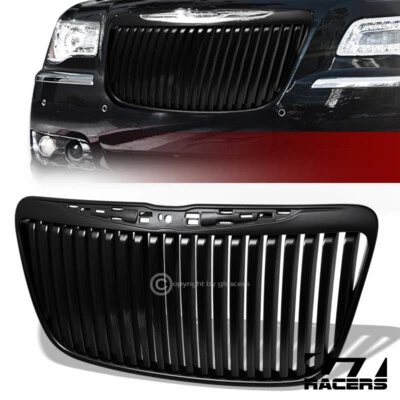 Parrilla de parachoques delantero vertical negra mate negra para Chrysler 300 300C 2011-2014 Foto 1 de 4