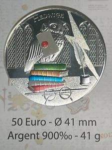 Moneda de plata a prueba de 50 euros Harry Potter Hedwige 2021 color - Imagen 1 de 4