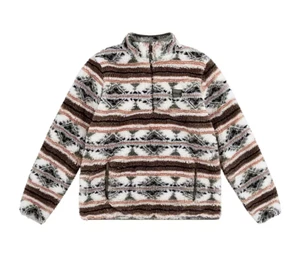 New $48.00 HURLEY Boys Quality Sherpa Printed Quarter-zip Jacket - Size: M 8 - Picture 1 of 2