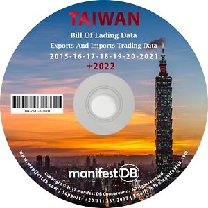 Taiwan Exports and Imports Trading | Bill of lading data Disk | manifestDB