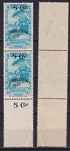 Spain 1940 Edifil BE 45 displaced overprint NOT LISTED Fauna horses MNH VF - Picture 1 of 1