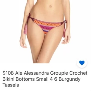 Ale by Alessandra Groupie Bikini Bottoms Crochet Festival Burgundy S - Picture 1 of 3