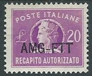 1949-52 TRIESTE A RECAPITO AUTORIZZATO 20 LIRE MH * - P19-4 - Picture 1 of 1