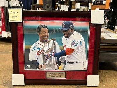 David Ortiz And Pedro Martinez Autographed 16x20 Framed To 20x24 - Image 1 of 4