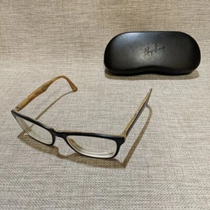 Ray-Ban Blue Brown Wood Grain RB5279 5131 55-18-145 Eyeglasses w/ Case Cloth - Picture 1 of 19